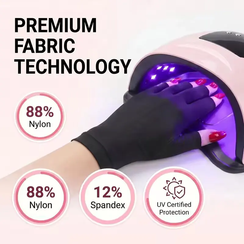High-Quality UV Protection Nail Art Gloves Anti Radiation Protective Gloves for Gel UV LED Lamp Tool