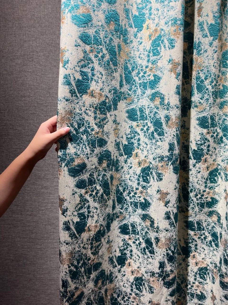 High Precision Jacquard Curtains Amber Blue Light Luxury Blackout Curtains for Living Room