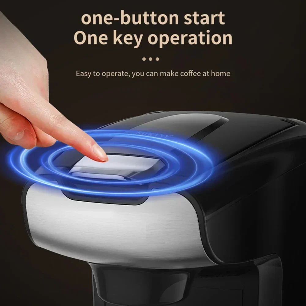 زر مضيء لصانعة القهوة الكهربائية مع إيقاف تشغيل تلقائي مناسب للاستخدام في المكتب المنزلي مع كبسولة إسبريسو موكا