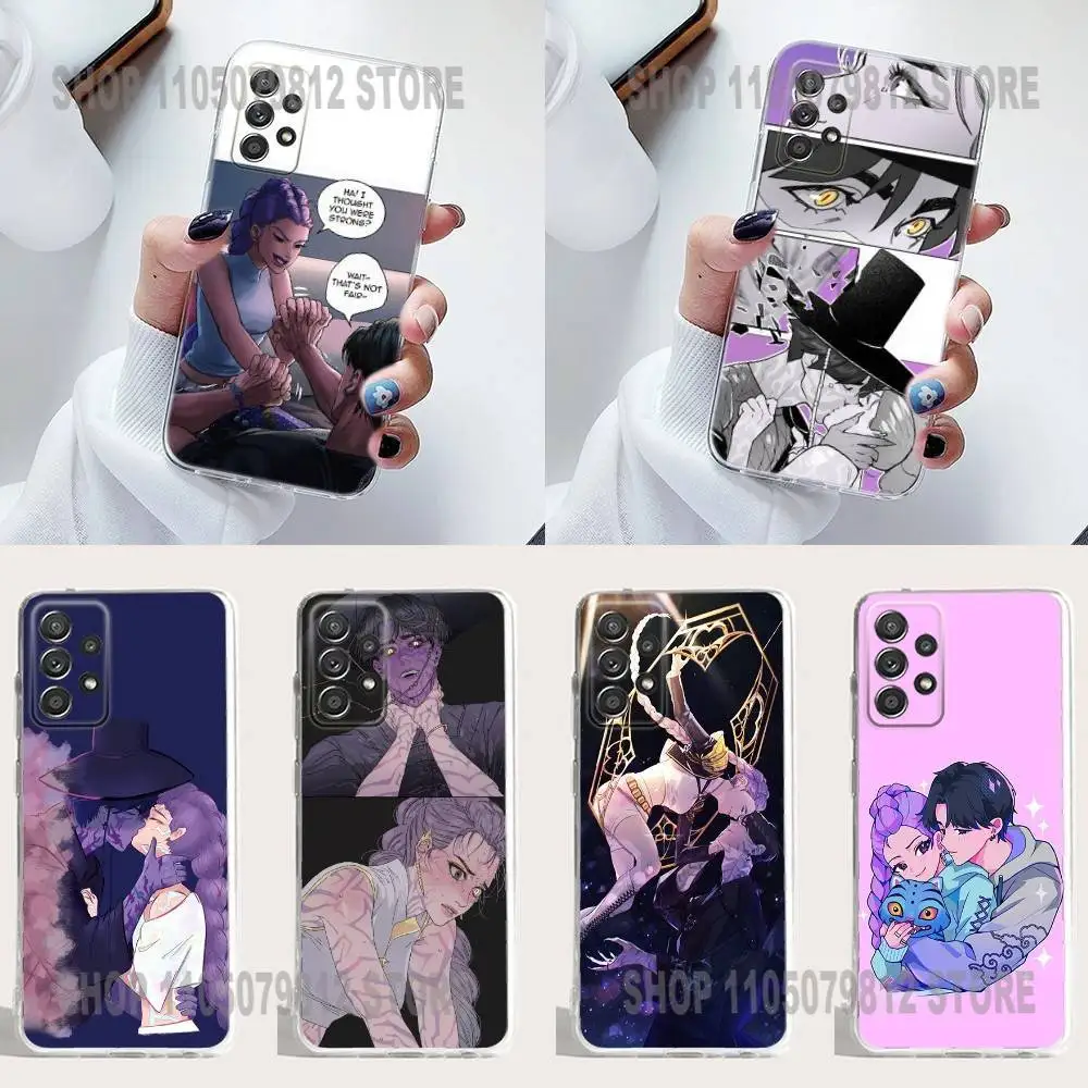 

Kpop demon hunters rumi and jinu Phone Case Silicone For Samsung S30,23,21,22,20 FE lite,S10,9,PIus Note20ultra Soft Transparent
