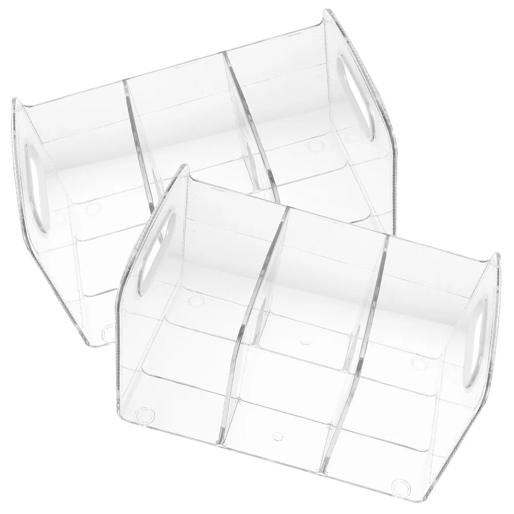 2Pcs Clear Acrylic-Style Plastic Bookends Minimalist Book Holder for Magazines Documents Books Desktop Shelf Organizer