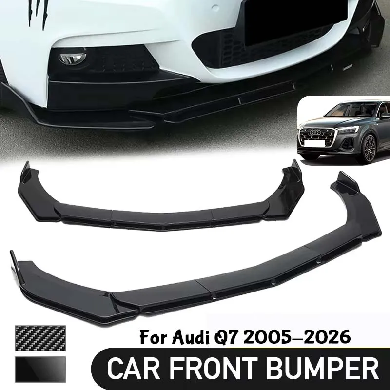 5Pcs Adjustable Sectional Front Bumper Lip Spoiler Splitter For Audi Q7 2005-2026 Car Exterior Mod Parts body kit for car