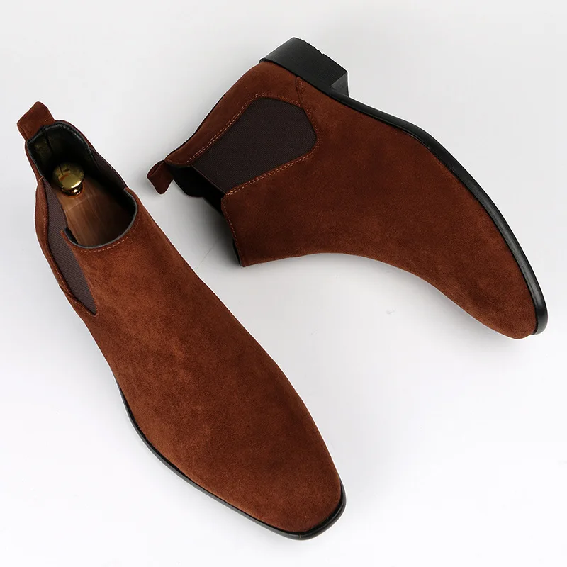 Men's Shoes 2026 Men's Chelsea Boots Small Square Head Men's Shoes Versatile Fashion Men's Short Boots Ankle Boots
