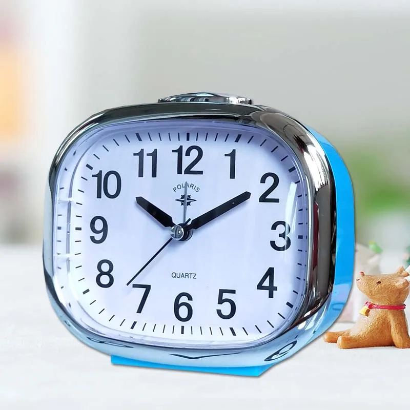 Non Ticking Mechanical with Night Light Home Use Desk Large Display Silent Sweep Snooze Bedside Decoration Alarm Clock