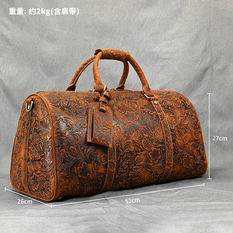 New 3D Handbags For Men Genuine Leather Travel Duffles Travelling Shoulder Laptop Bags Real Cow Skin Hand Luggage Bag Overnight