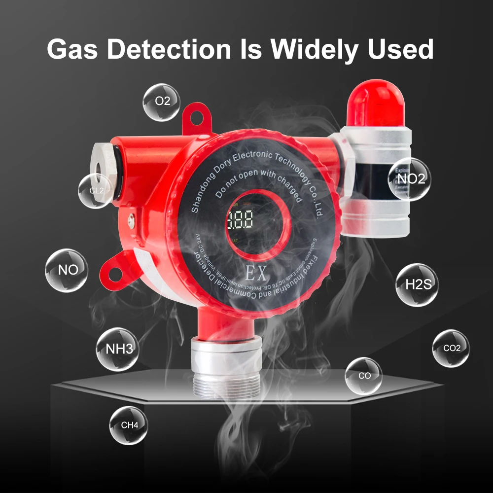 RTTPP Industrial Explosion-proof Carbon Monoxide Hydrogen Sulfide Methane Ammonia Alarms CO H2S Nh3 Ch4 Gas Leakage Detector