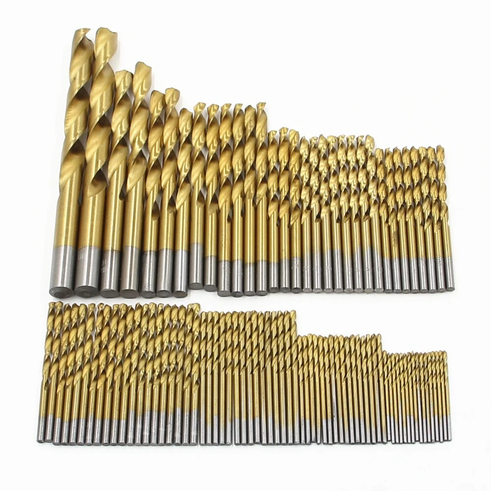 99Pcs HSS 4241 Twist Drill Bit Set with Box, Drilling Hole Tools, Wear Protection Round Shank Titanium Drill Bits for Metal&Wood