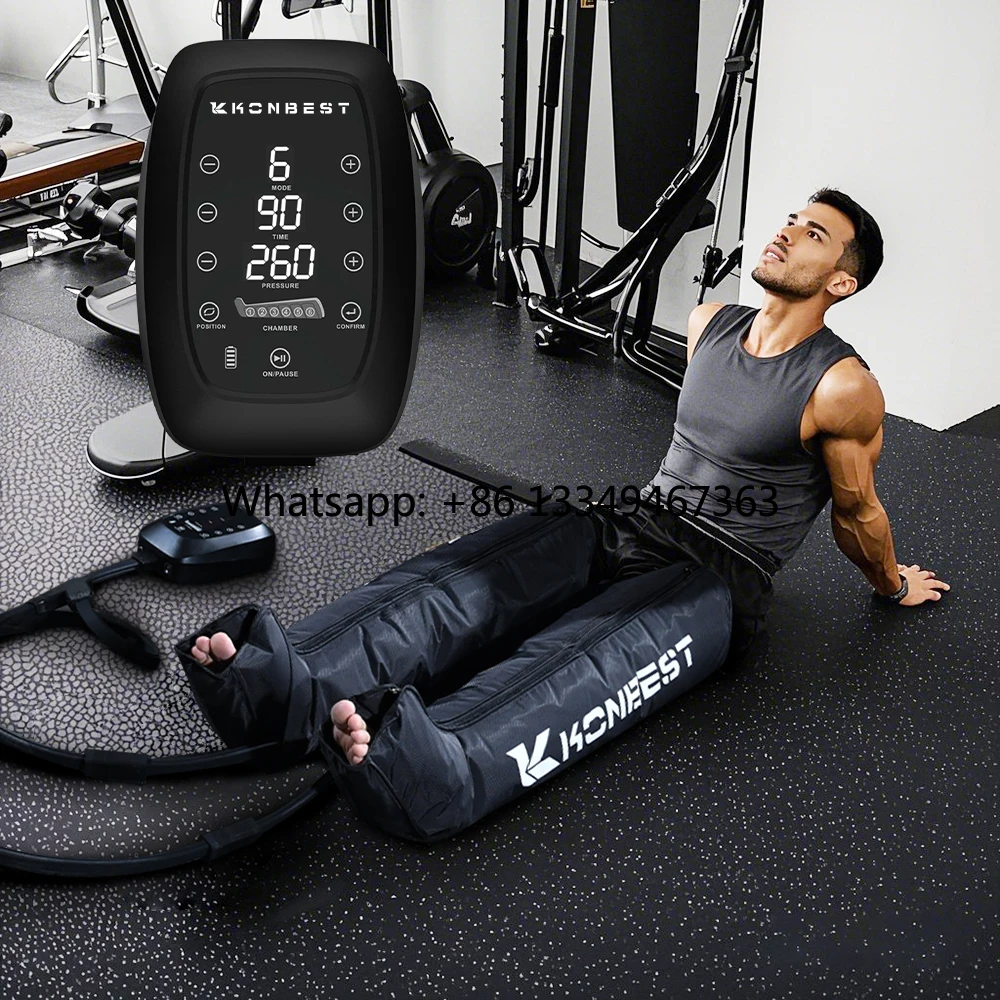 

KONBEST 6-Chamber Compression Recovery Boots with LED Touch Screen & 5200mAh Li Battery - Powerful Therapy Machine
