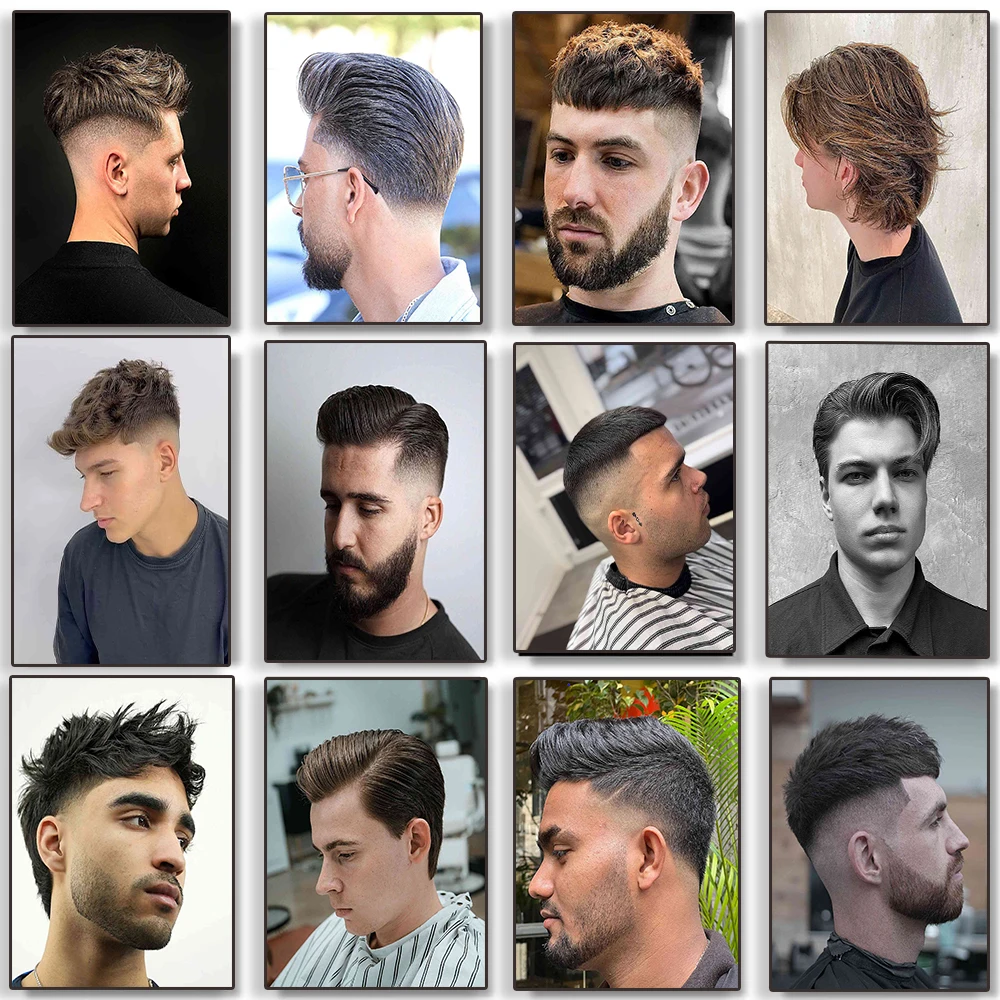 Hair Hairdressing Art Posters Men Hairstyle Models Hairdresser Barber Shop Canvas Painting Wall Art Prints Picture Salon Decor