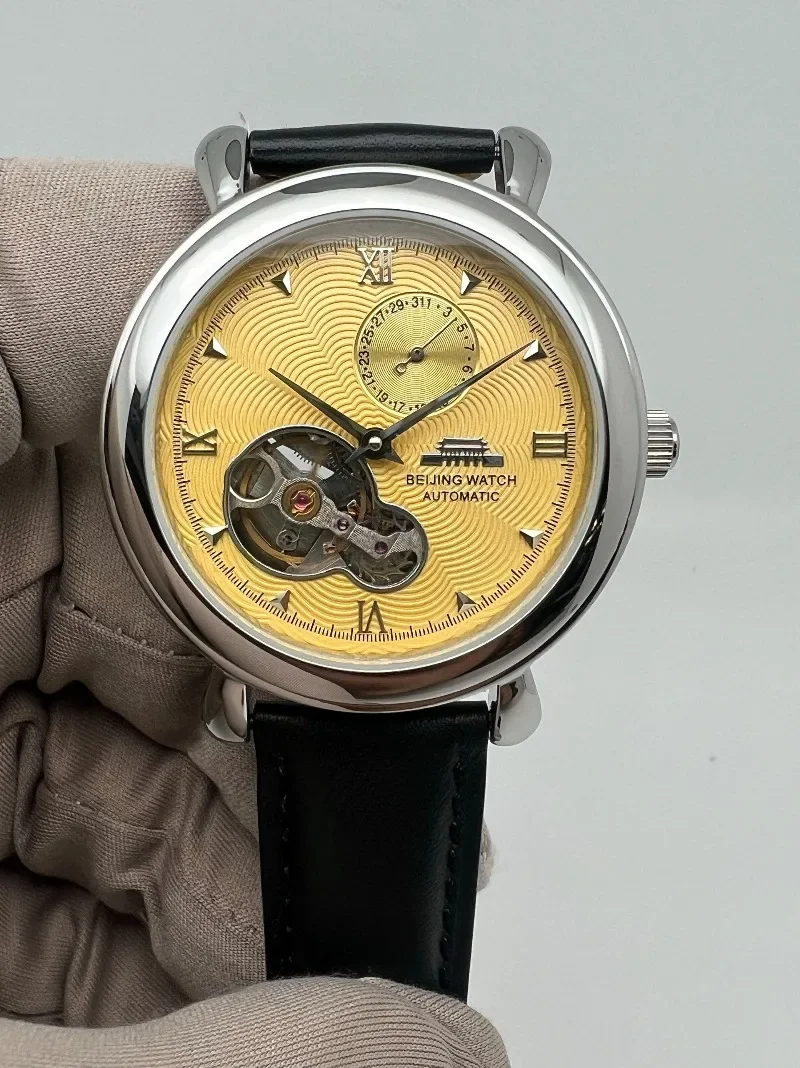 Beijing Brand Watch Dazzling Calendar Series Orange Dial Automatic Mechanical Watch