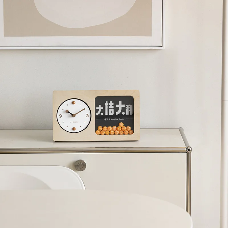 

Desktop clock ornament porch decoration TV cabinet home high-end sense clock placement
