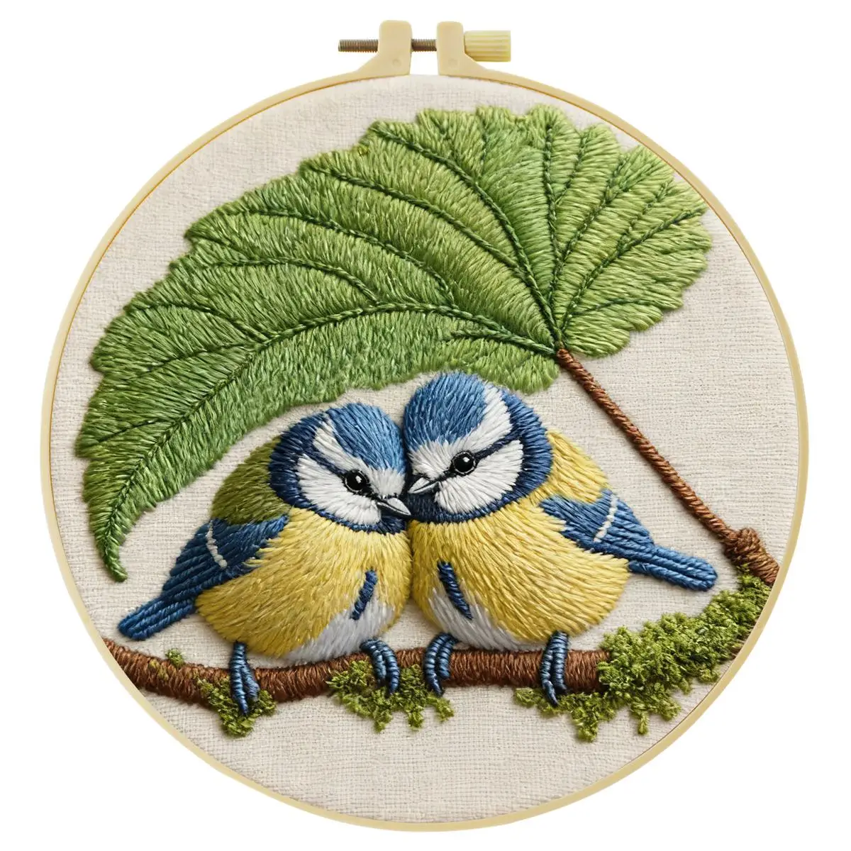 1 Stück 20X20CM/15X15CM 7,87/6,3 Zoll Der Vogel unter den Blättern Stickerei-Starter-Kit DIY-Kit DIY-Stickerei-Kit Handarbeiten – Detail 3