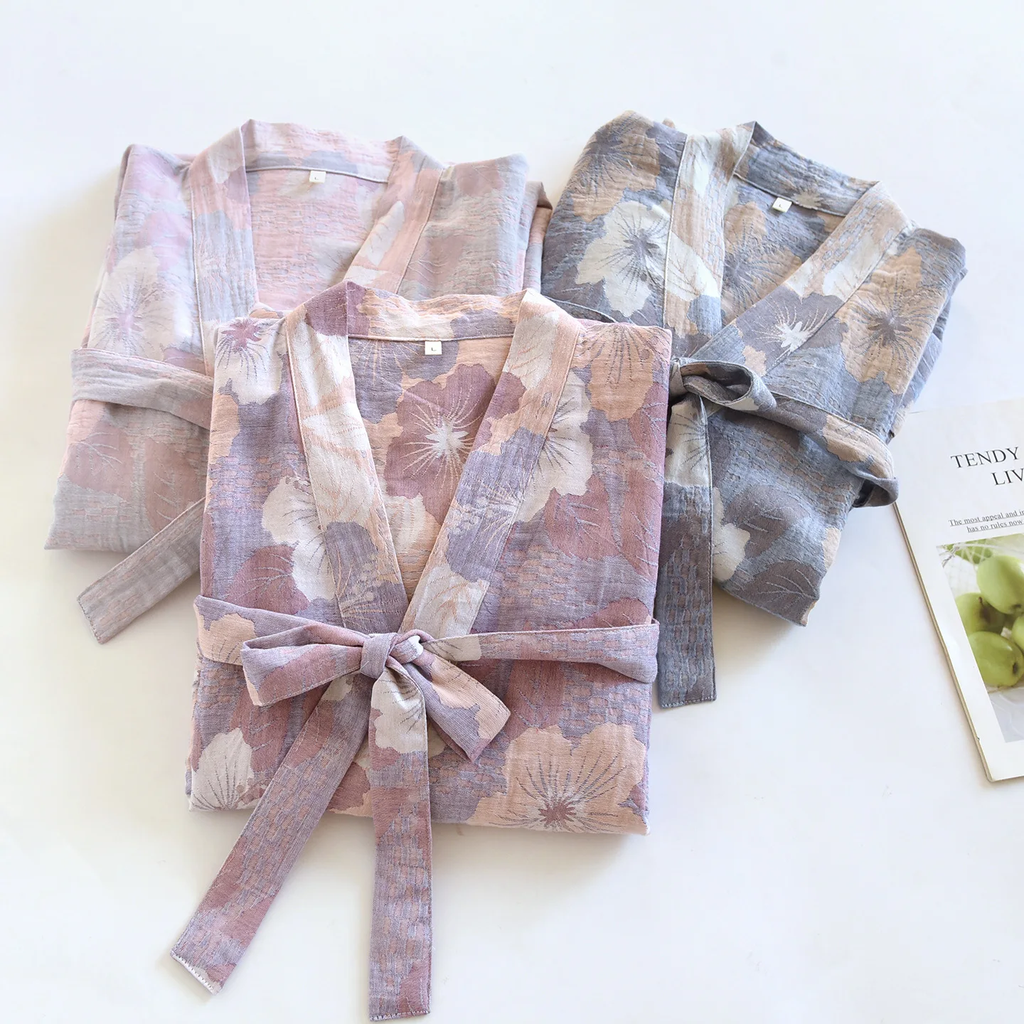 

2026 New Spring/Summer Couple Japanese Sleep Robe 100% Cotton Gauze Men's and Women's Thin Home Robe robes for women
