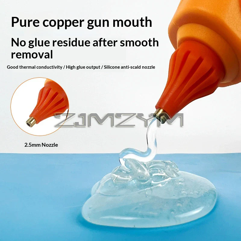 500W Hot Melt Glue Gun Pure Copper Nozzle High Power Rapid Heating  11mm Glue Stick Craft Repair Tool