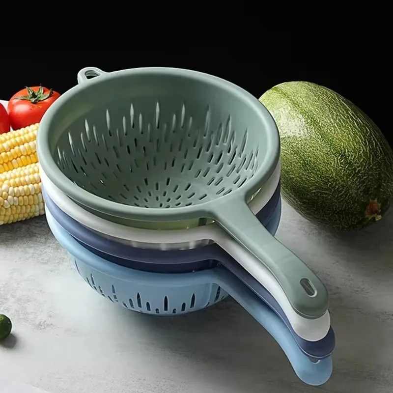 

Sink Water Filter Kitchen Drainer Basket Plastic Washing Colander Strainer Food Handle Fruit Draining Bowl Vegetable