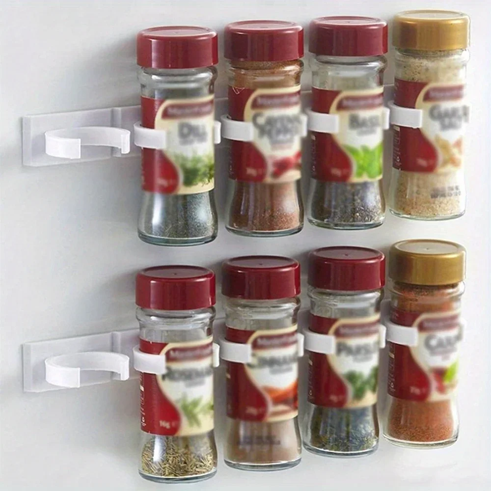 1/2/4pcs, Spice Clip Strips, Wall Mounted Kitchen Spice Jar Rack, Spice Gripper Clip, Seasoning Jar Storage Holder
