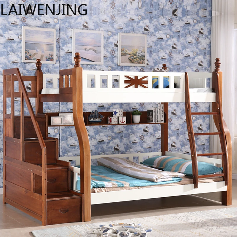

HLZ walnut high and low bed bunk bed adult bunk bed