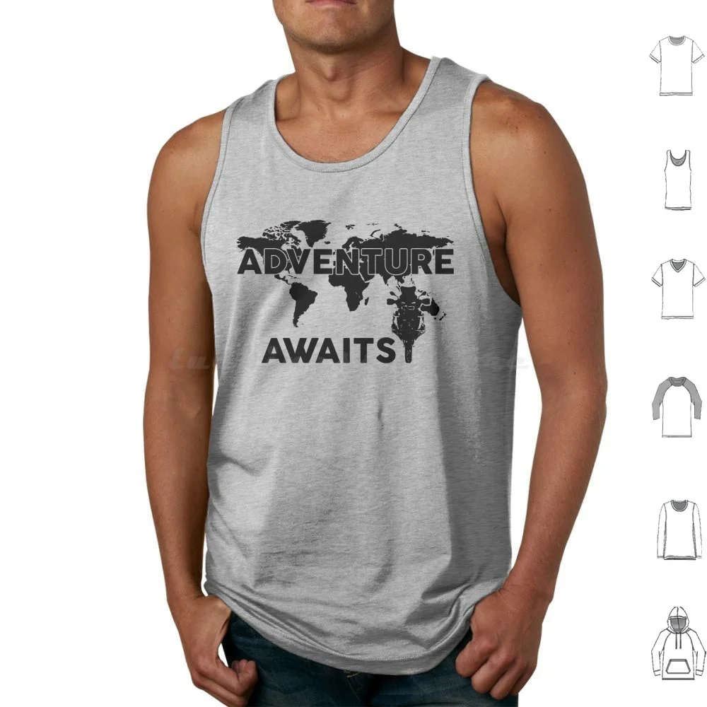 Adventure Awaits Tank Tops Print Cotton R1200gs Adventure Motorcycle Touring Boxer Engine Traveling Journey