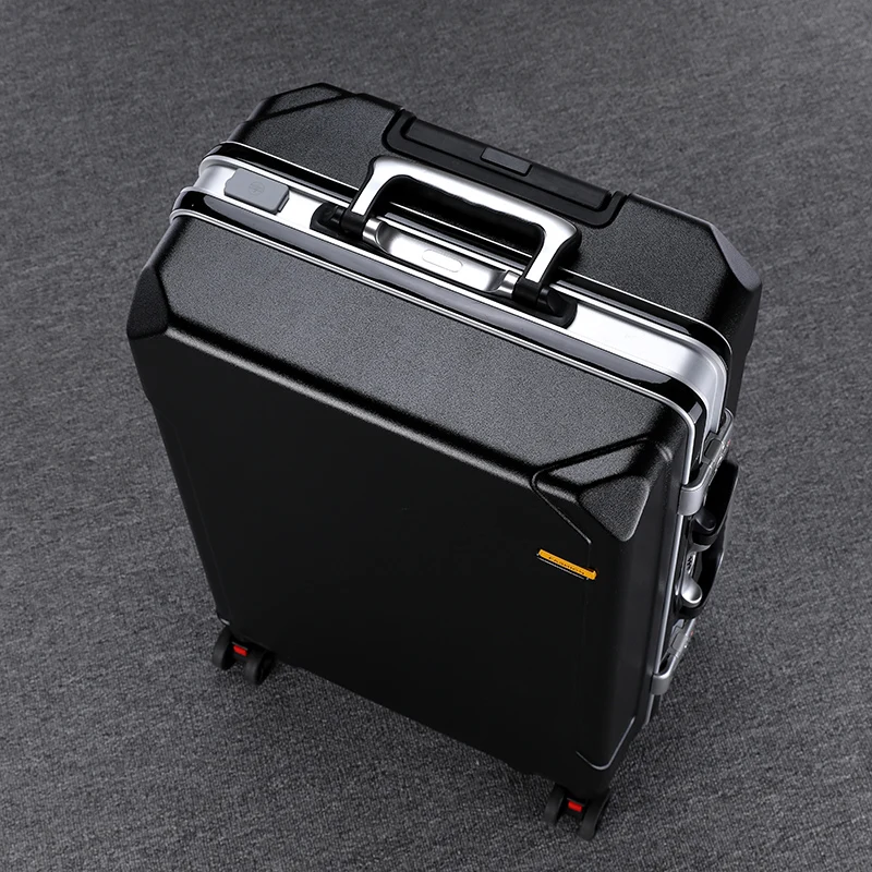 High Quality Suitcase Zipper Travel Bag with Wheels Trolley Case Password Lock Carrry-on Luggage Aluminum Frame 20 24 28 Inch