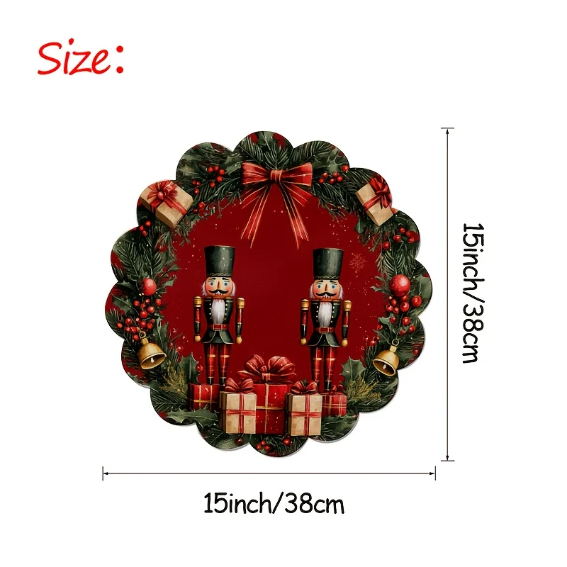 VIKAMA 4 قطع عيد الميلاد كسارة البندق وجبة حصيرة كسارة البندق هدية مربع مع طاولة القوس الذهبي زينة عيد الميلاد