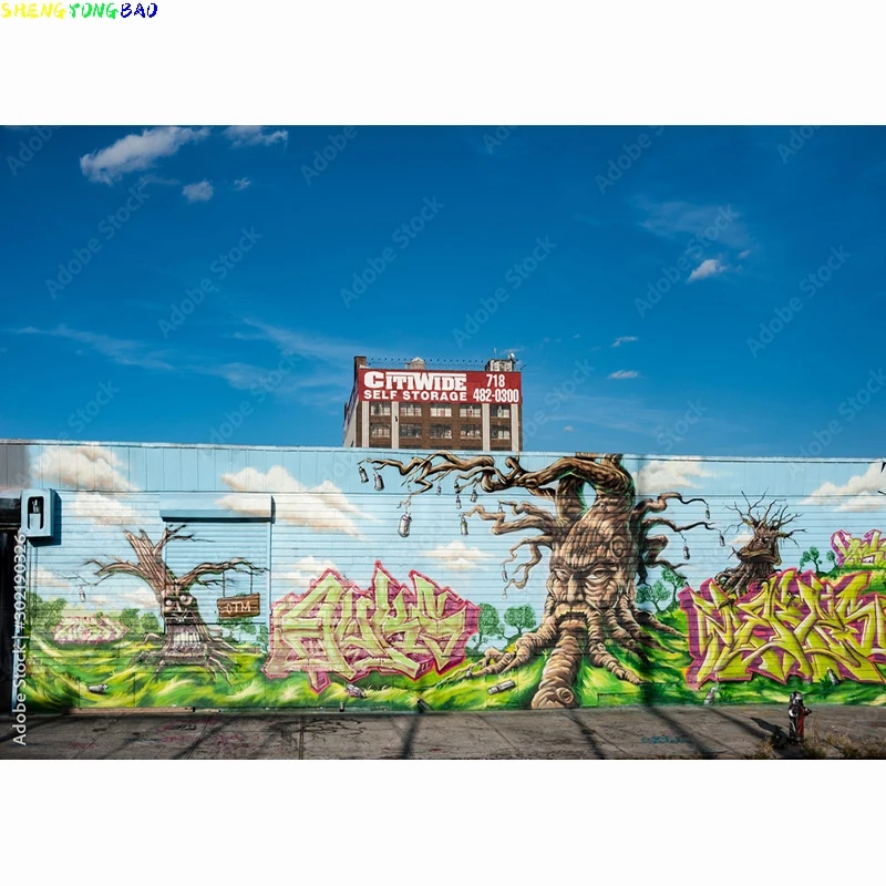 Vinyl Custom Graffiti Theme Photography Backdrops Studio Props Vintage Brick Wall Photo Photography Background 211219 SKT-04