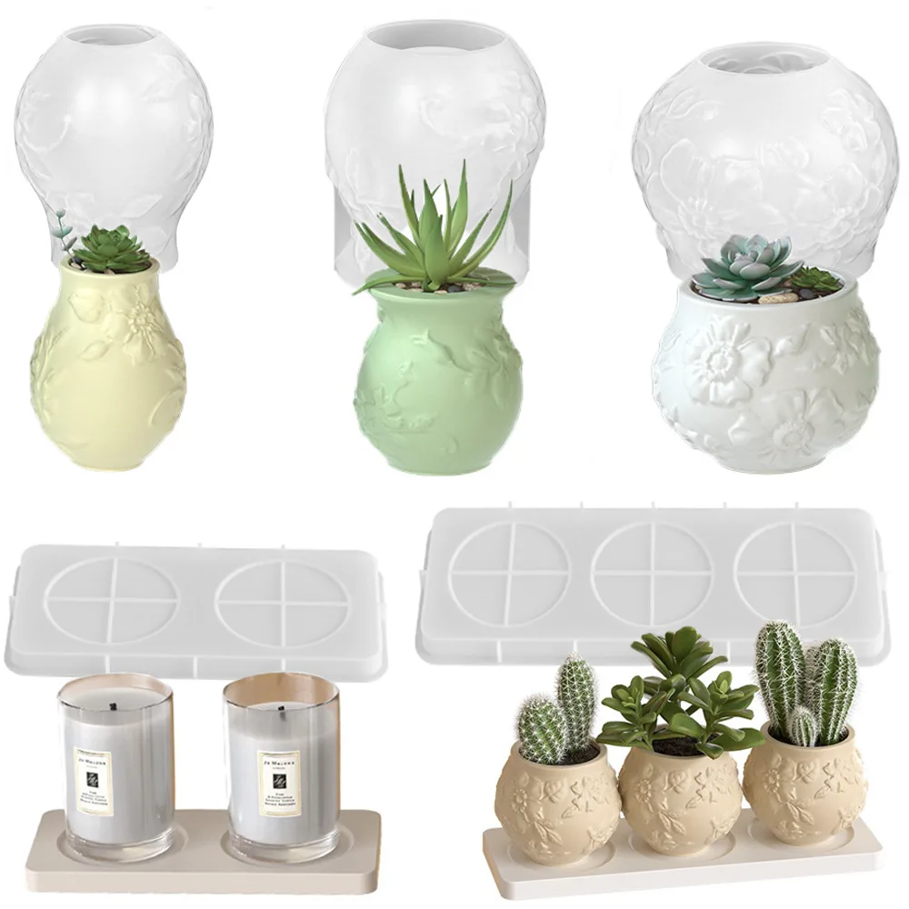 

Художественная силиконовая форма в форме виноградной лозы для смолы, эпоксидные цветочные горшки, ремесло, сделай сам, бетонная цветочная композиция, украшение растения, смола