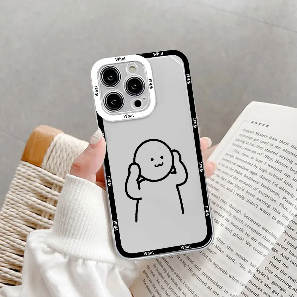 Funny Matchstick Men Clear Couple Phone Case For IPhone 15 14 13 12 11 Pro XS Max Mini XR X 7 8Plus SE2 Thin Paired Cover Fundas