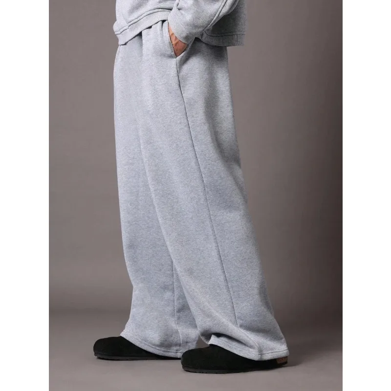 

Широкие, свободные, удобные флисовые спортивные штаны, повседневные и удобные прямые брюки из чистого хлопка, унисекс.