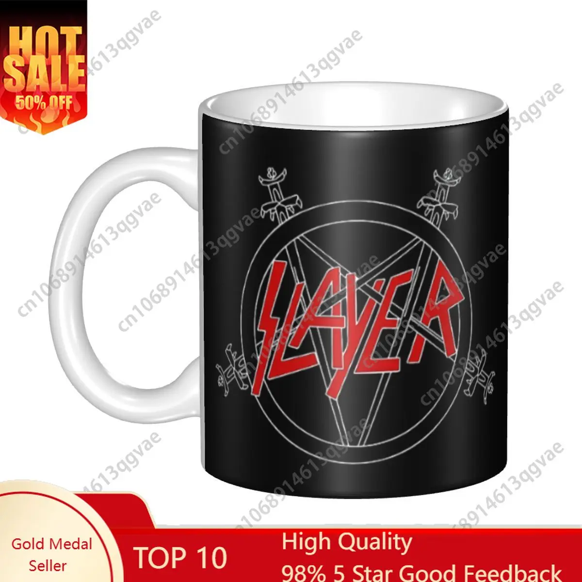 

Custom DIY Slayers Heavy Metal Rock Band Ceramic Mug Personalized Coffee Cups Creative Present