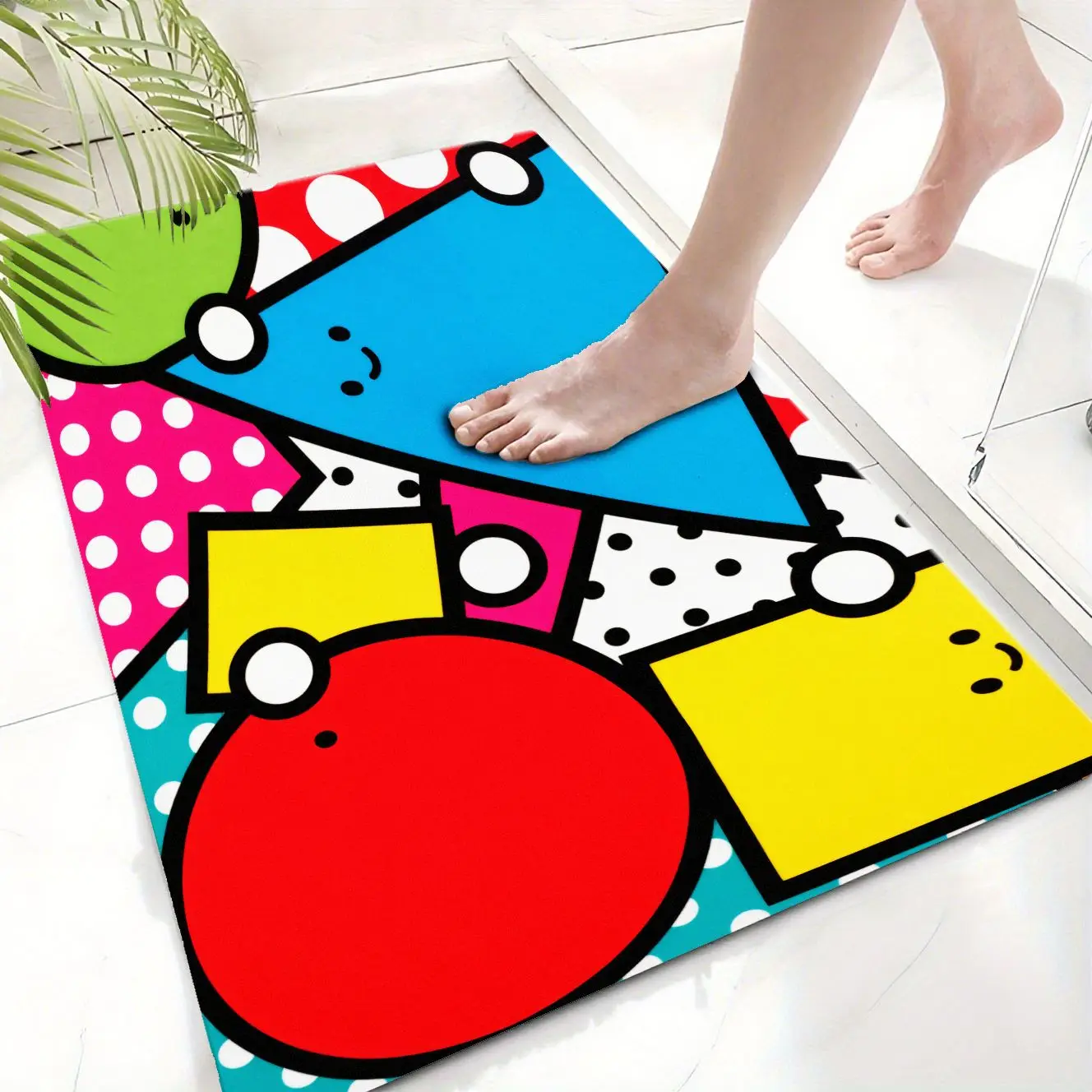 

MatMuse геометрические формы, милый домашний мягкий коврик с диатомовой землей, напольные коврики, нескользящие быстросохнущие привлекательные коврики в горошек