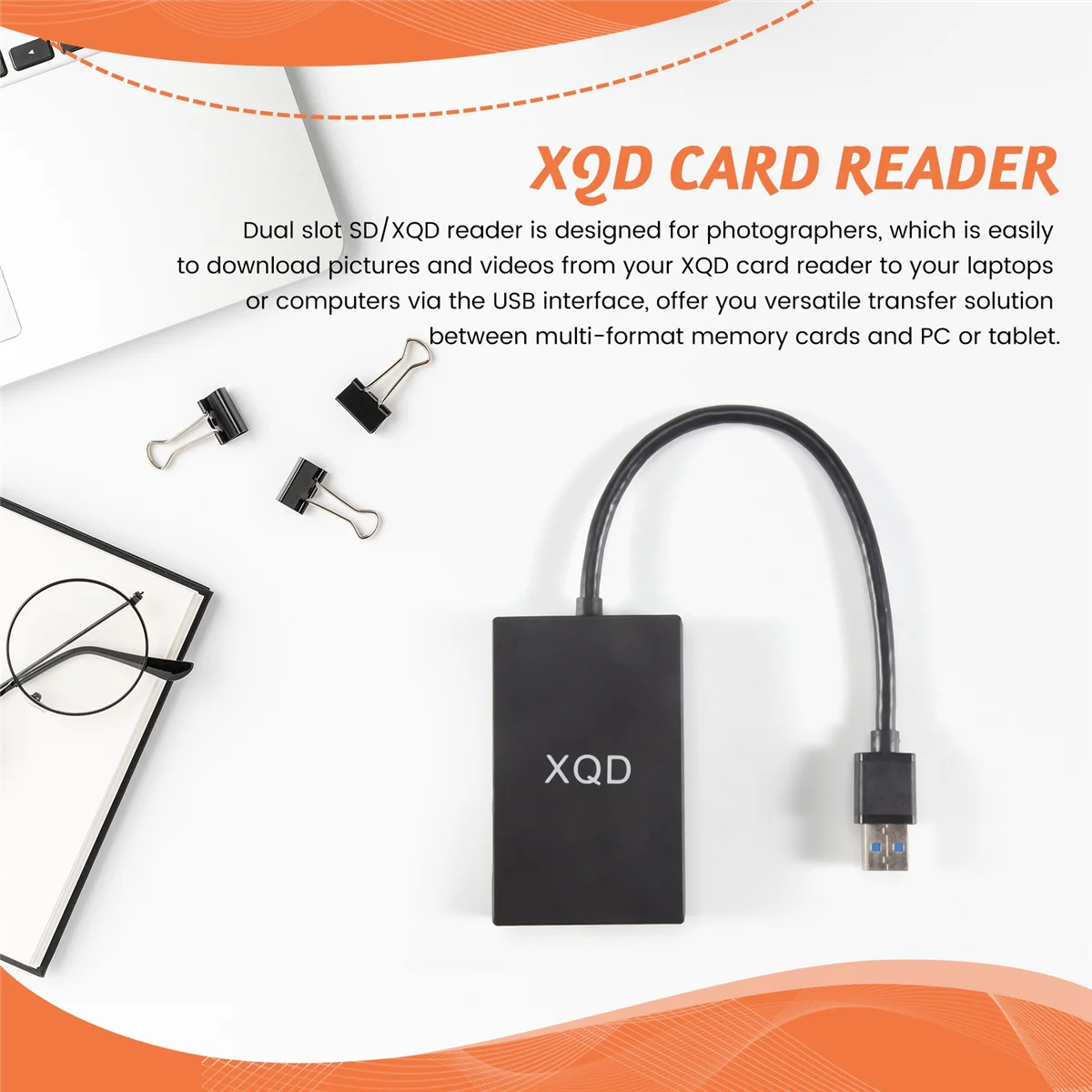 Type C USB 3.0 SD XQD Memory Card Reader Transfer for M/G Series for OS Computer(USB)