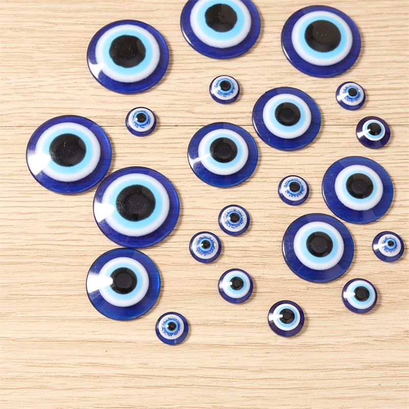 10-100 Stück Niedliche Blaue Böse-Augen-Cabochons aus Harz mit Flachem Rücken für Scrapbooking, Schmuckherstellung, Mädchen-Haarspangen, Broschen, DIY-Bastelzubehör – Detail 4