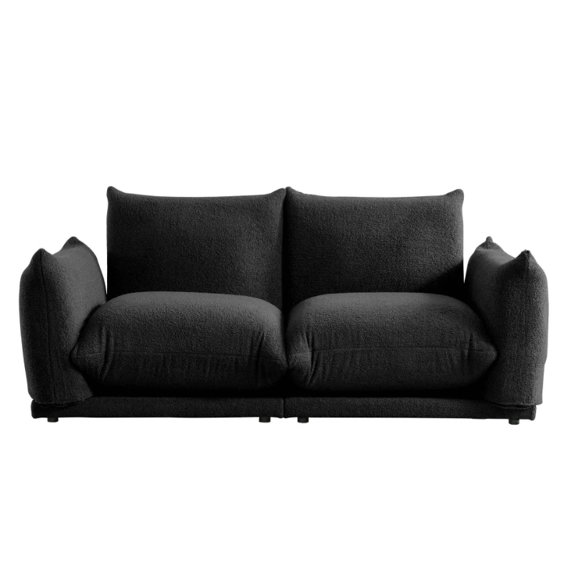Cream wind bread sofa fabric straight row small apartment living room compression sofa