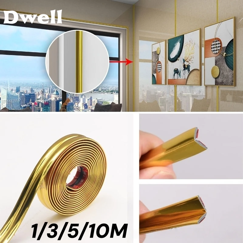 

1-10M Self-Adhesive Wall Corner Decor Strip Anti-collision Mirror Wall Sticker Internal External Corner Decor Strip Home Decor