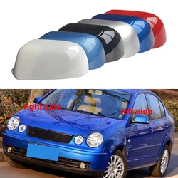 For Volkswagen VW Polo 2004 2005 Car Outside Reverse Mirror Cover Cap Wing Door Side Mirrors Housing Shell Color Painted 1pcs