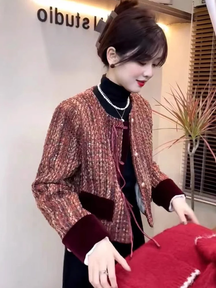 เสื้อคลุมสไตล์จีนใหม่ สำหรับฤดูใบไม้ร่วงและฤดูหนาว แฟชั่นเสื้อคลุมตัวยาวทรงเข้ารูป คุณภาพสูง เหมาะสำหรับใส่ไปทำงาน