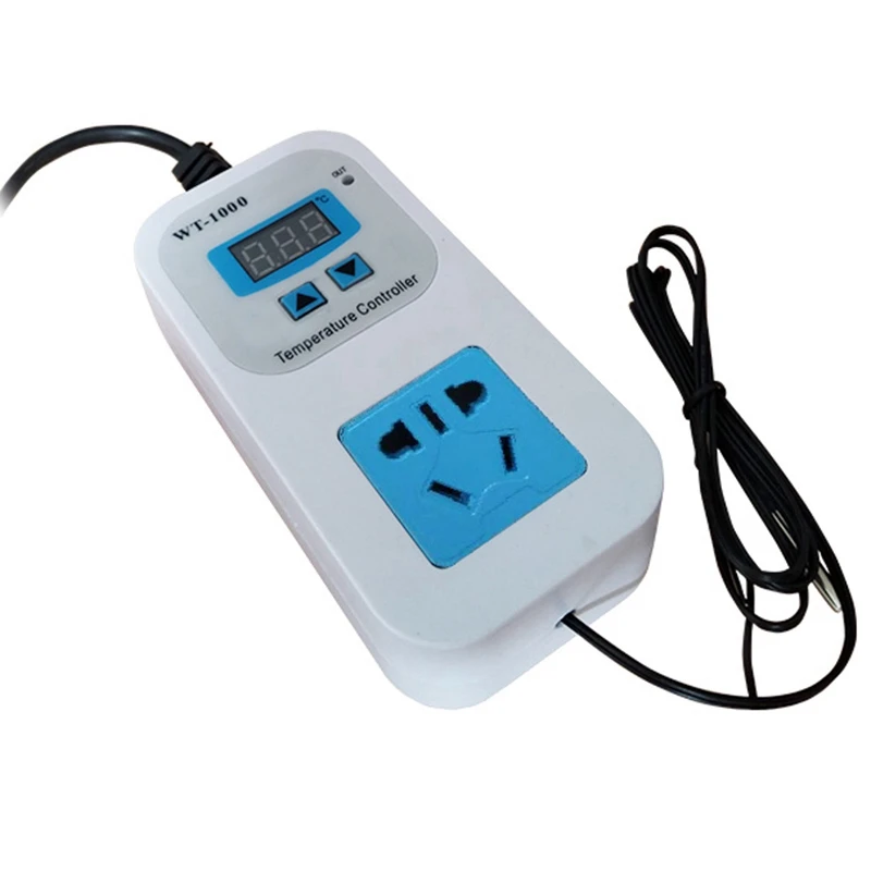 ปลั๊ก EU Wt-1000ช่องเสียบเทอร์โมมิเตอร์ไฟฟ้าอัจฉริยะปรับอุณหภูมิอัตโนมัติตู้เย็นควบคุมความร้อน SWI