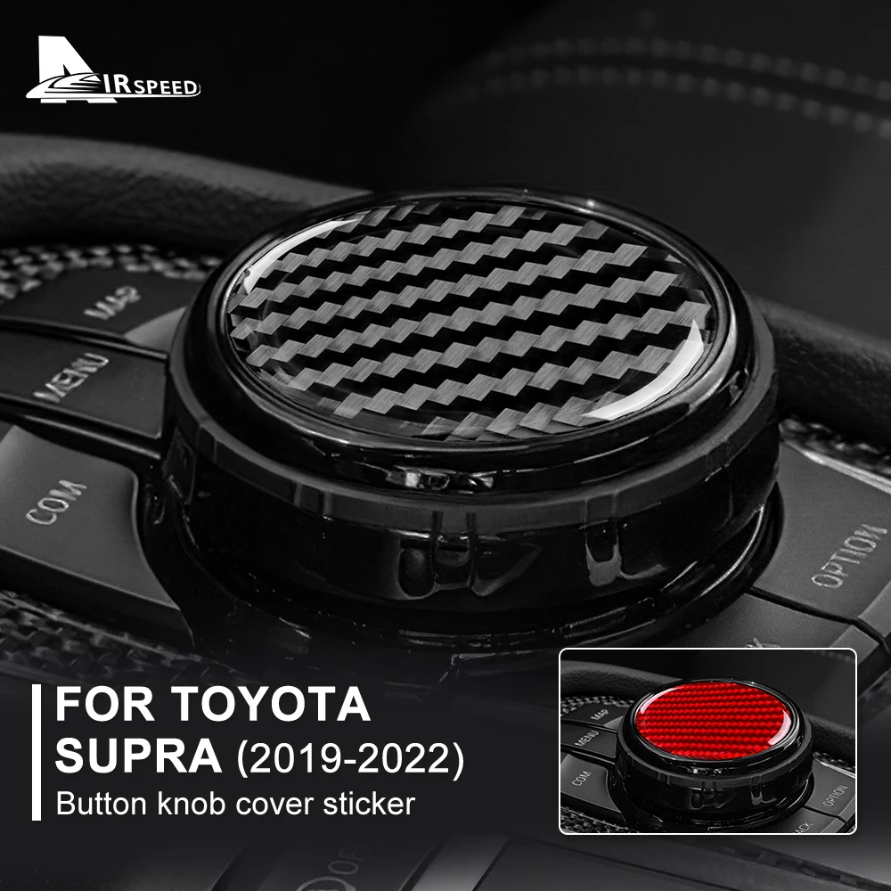 Real Soft Carbon Fiber Sticker For Toyota Supra GR A90 A91 MK5 2019 2020 2021 2022 Button Knob Cover Interior Trim Accessories