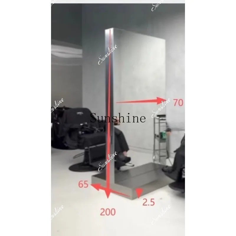 Double-sided hair cutting mirror for barber shop, floor-to-ceiling model. FT