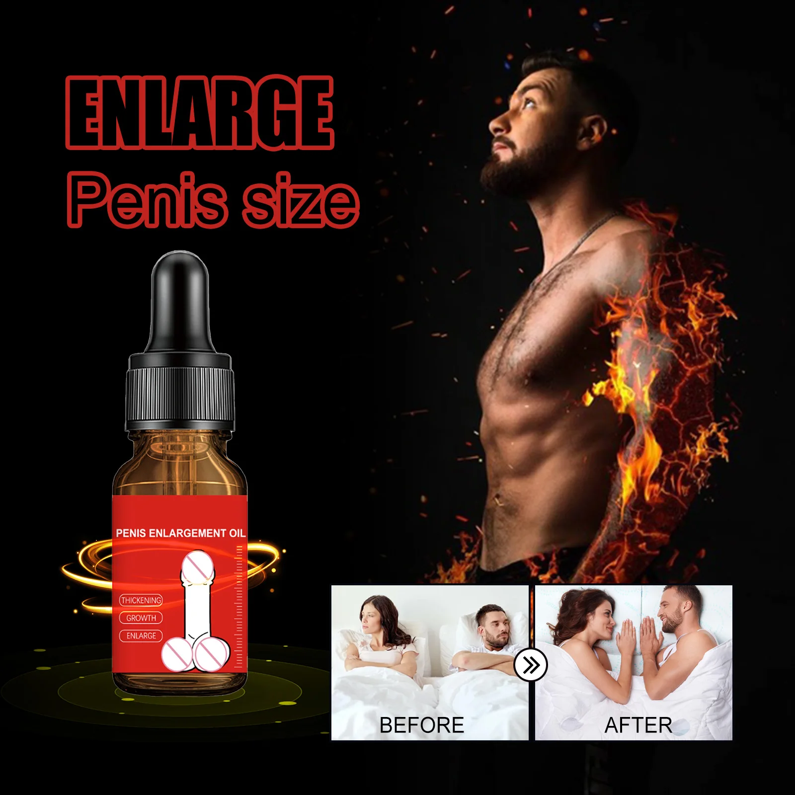 Huile d'agrandissement du pénis XXXL pour hommes, crème d'agrandissement du pénis, gel de massage Titan, huile de massage d'agrandissement du pénis