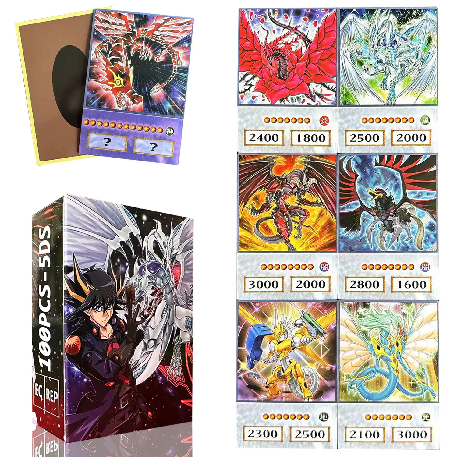 

Anime Game DIY 100PCS Yu-Gi-Oh GX Style Cards E-HERO Yugioh GX Classical Proxy Card Kids Gift