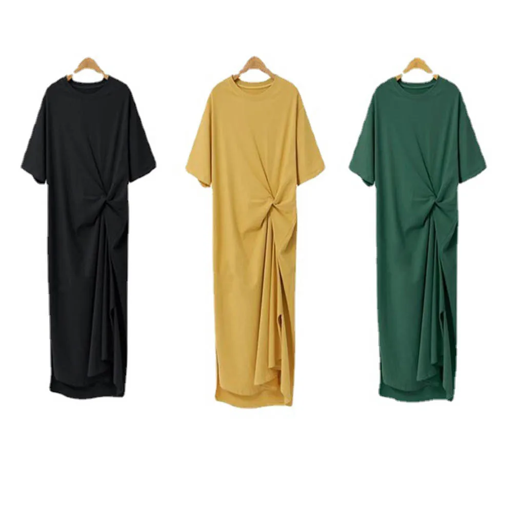 2024 summer new loose casual women's plus size long T-shirt dress T-shirt dress short sleeved dress