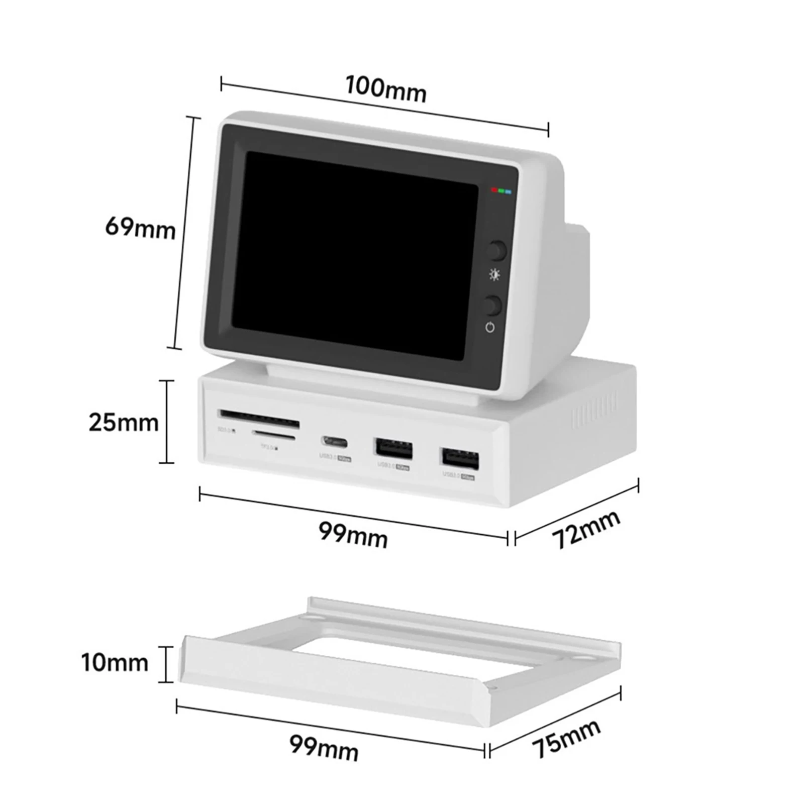 Imagem -04 - Ips Mini Display Sub Screen com Hub Usb c Aida64 Mini pc Cpu Ram Hdd Monitor de Dados Macbook Laptop 35