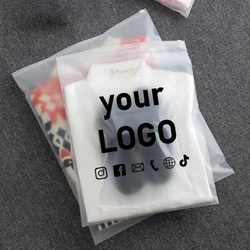 50 matte clothing zipper bags, thickened clothing storage bags, PE plastic packaging bags, custom logo printing