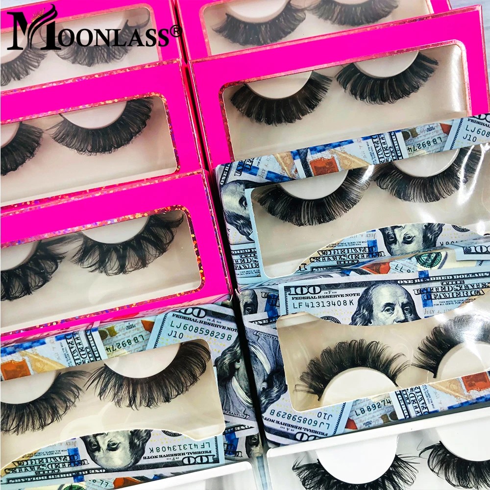 2023 5D C D CurlรัสเซียStrip Fluffy Mink Lashesกับกล่อง3D 18-22มม.ธรรมชาติมังงะFake Eyelashes Extensionอุปกรณ์แต่งหน้า