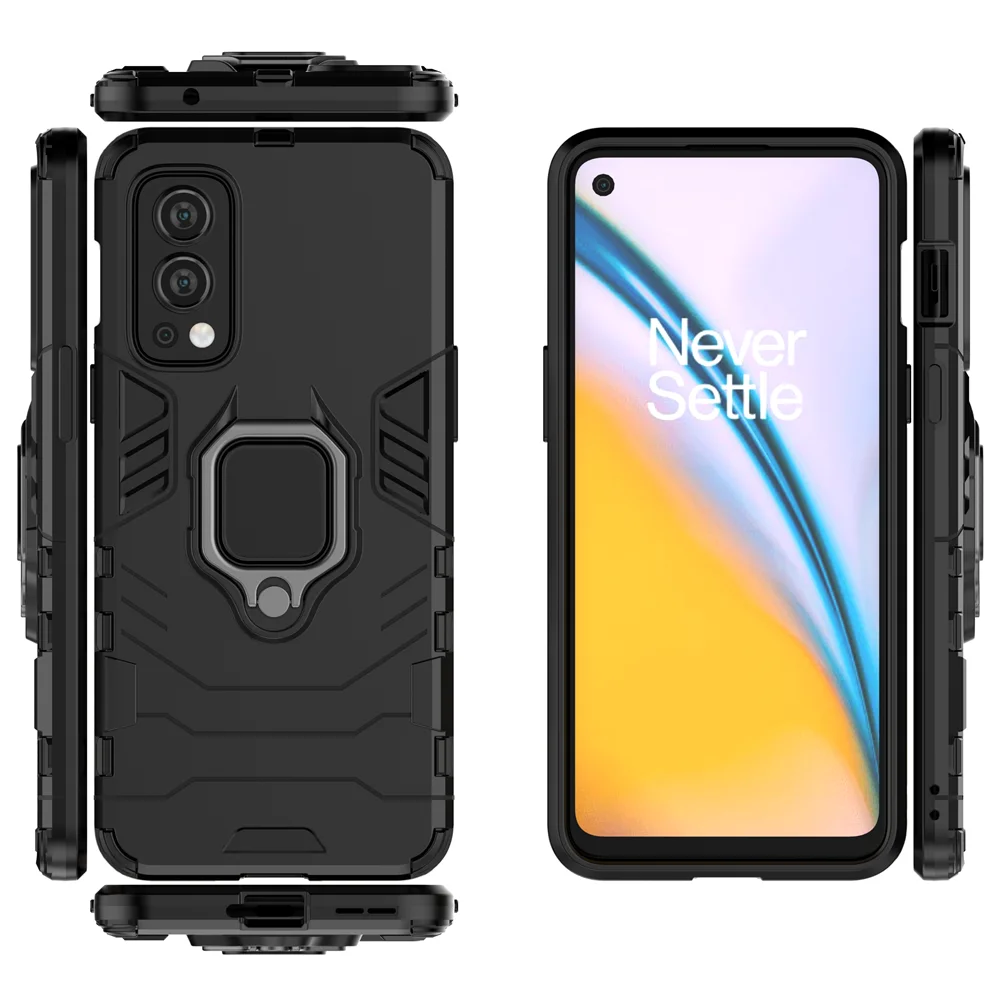 Casing Armor tahan guncangan penuh untuk OnePlus Nord 2 5G, casing Armor tahan guncangan untuk OnePlus Nord2 5G, casing pelindung ponsel magnetik