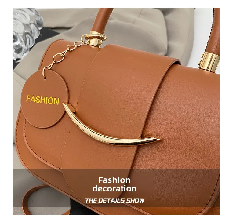 Damen-Umhängetasche, Retro-Tasche aus Kunstleder mit Tragegriff, abnehmbarer Schultergurt, modischer Charme, elegante Alltagstasche – Detail 15