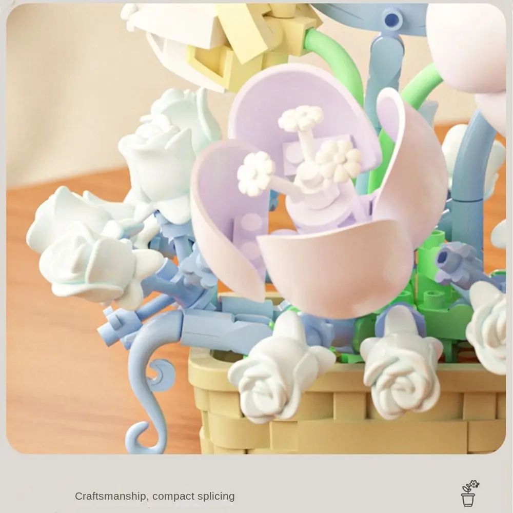 New DIY Building Blocks Interesting Ornament Flower Baskets Children Gift Creative Potted Plants Model