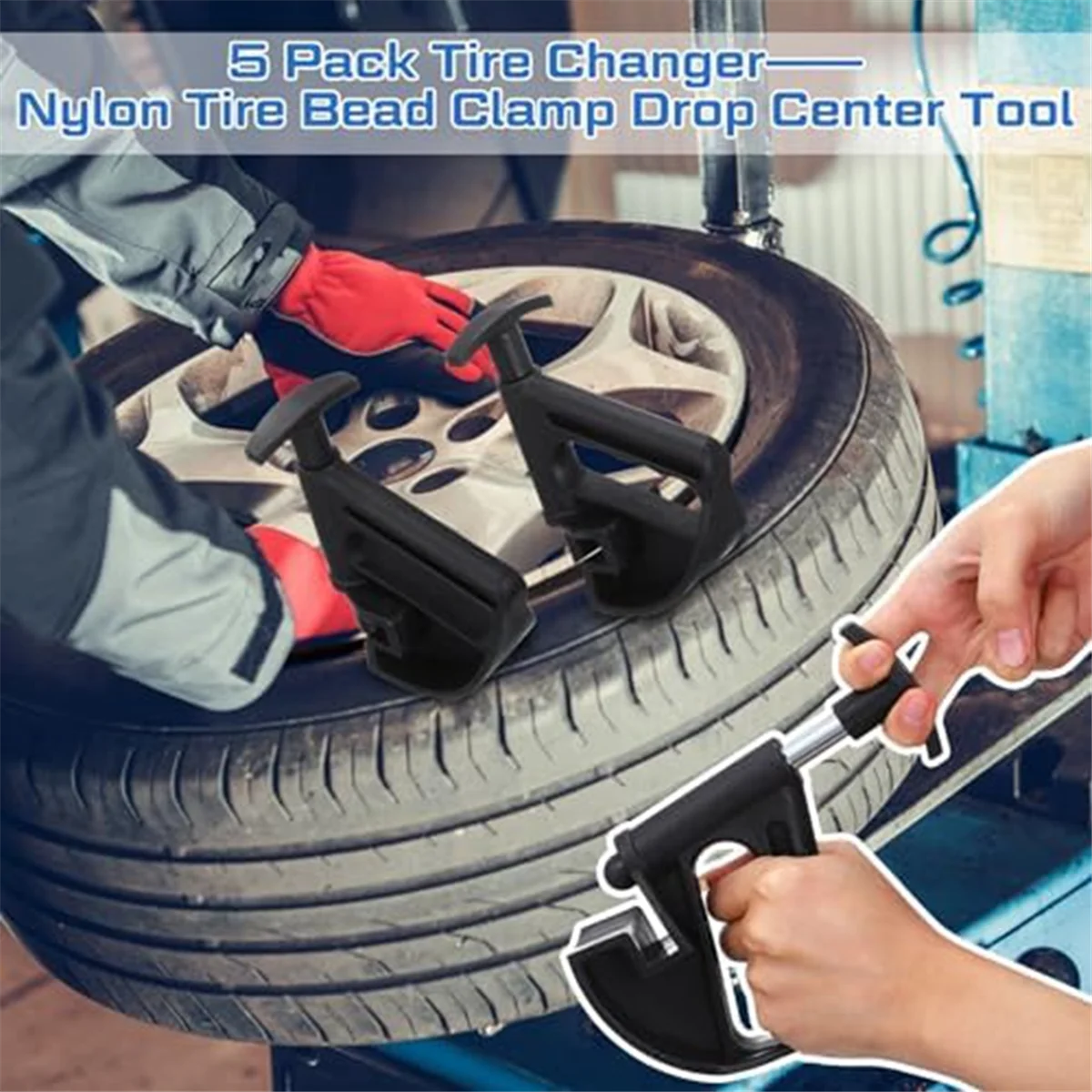 5Pcs Tire Changer Heavy Duty Tire Bead Clamp Drop Center Tool Tire Mounting Tools Compatible for Coats Tire Changers