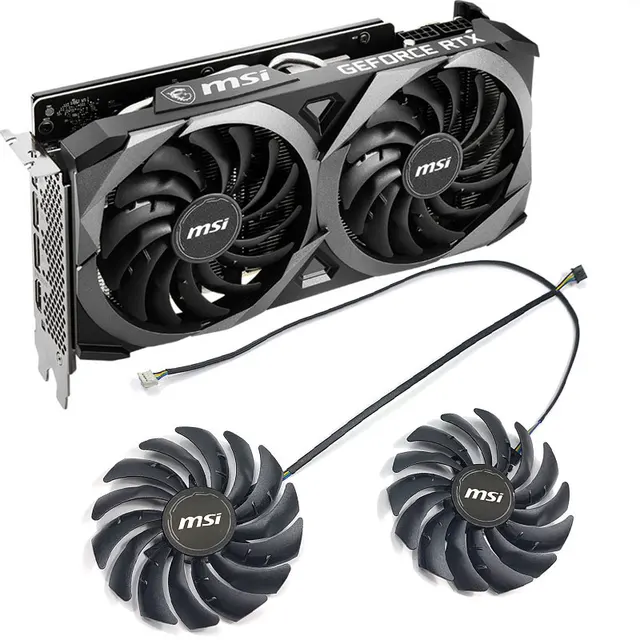 NOWY wentylator 95MM PLD10010S12HH RTX 3070 VENTUS 2X GPU, do MSI RTX 3060 3060TI 3070 VENTUS、RX 6600 6700 XT Wentylator chłodzący kartę graficzną